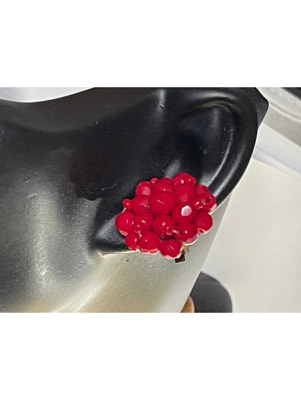 Red Wired West Germany Clip-on Earrings